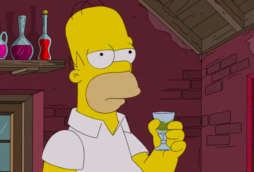 Homer Simpson Strupo absinthe assenzio
