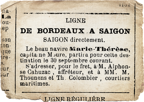 Rubrique De Bordeaux a Saingon 1871