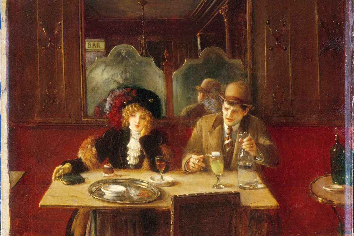 Jean Beraud - At the cafe says absinthe (1909)