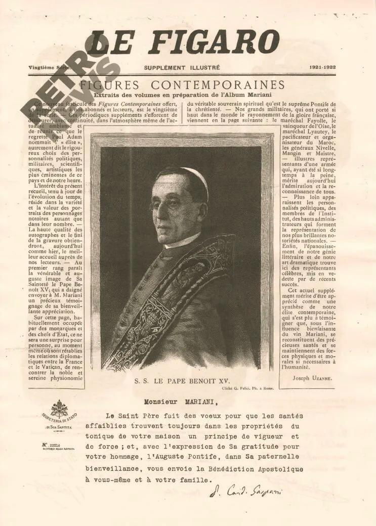 Papa Benedetto XV Vin Mariani
